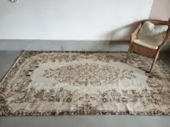 【strawberry_jam15様専用】超大判クリームベージュラグNo.629