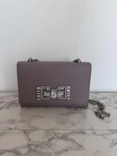 ZARA 薄紫色 ショルダーバッグ ビジュー付き