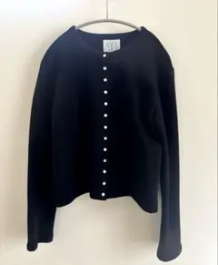 agnès b. ブラック 長袖カーディガン サイズ1 スウェット　裏起毛