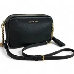 美品✨　マイケルコース　ショルダーバッグ　クロスボディ　ゴールド金具　レザー　黒