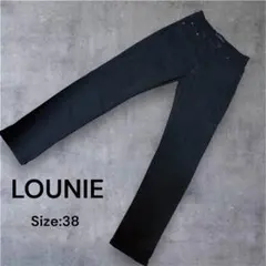 LOUNIE ブラックパンツ サイズ38 ストレート 無地 きれいめのサムネイル