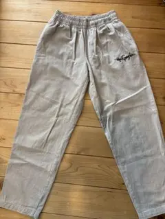 ベージュ 長ズボン ウエストゴム