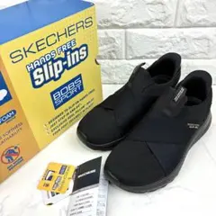 ほぼ新品 スケッチャーズ スリップインズ メッシュ ブラック 黒色 23.5