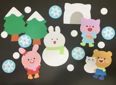 雪だるま壁面飾り　冬