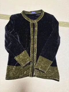 Mi Sa カーディガン ブラック カーキ　ゴールド ラメ 長袖　上品