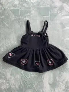 mezzo piano ブラック ジャンバースカート