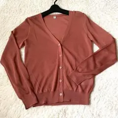 新品未使用　UNIQLO ユニクロ カーディガン Vネック 長袖 オレンジ　Sのサムネイル