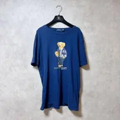 ポロラルフローレン ポロベア Tシャツ L ネイビー ラグビー アメフト 希少