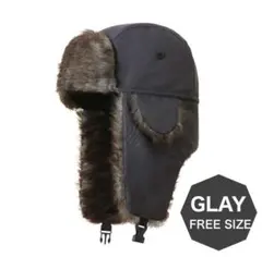 フライトキャップ グレー 帽子 パイロット ロシア帽 防寒 防風 耳あて男女兼用