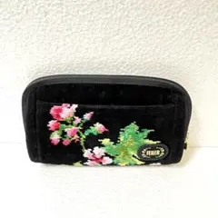 FEILER　フェイラー　収納力抜群のポーチ　シュニール　黒　花柄♡