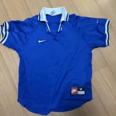 90s NIKE gameshirt ナイキ ゲームシャツ ブルー 襟付き - メルカリ