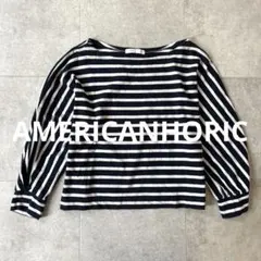アメリカンホリック クルーネック ボーダーカットソー 七分袖 フリーサイズ