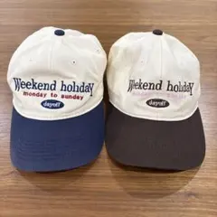 Weekend holiday ベースボールキャップ ネイビーブラウン　2セット