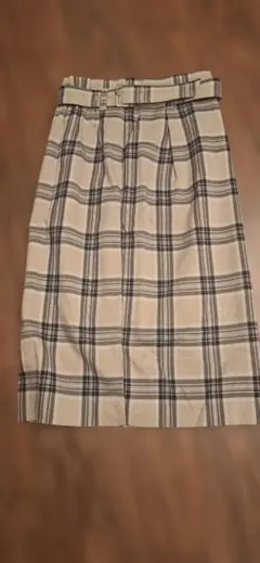【LOWRYS FARM 】チェック柄タイトスカート Lサイズスリットあり