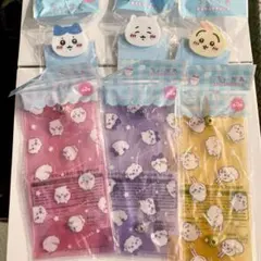 ちいかわ ボタン付きロングクリアケース、ダイカットクリップ 6個セット