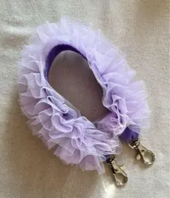 ⭐︎パープルチュール　フリル　ハンドストラップ　スマホストラップ