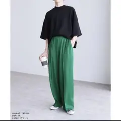 reca ピンタックワイドパンツ　Mサイズ　グリーン