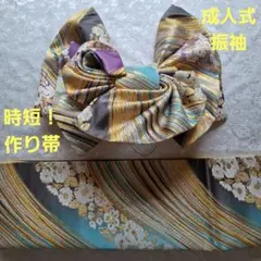 着物リメイク 掛け軸 鳳凰文様 金糸 和風インテリア 床の間 一点物