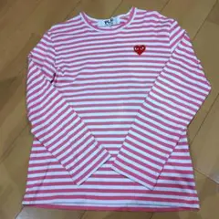 PLAY COMME des GARCONS 테두리 론 T 핑크 M