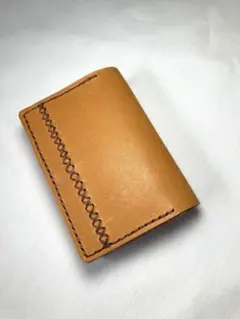 【本革 栃木レザー】手縫い ミニ財布／カード＆お札収納／コンパクト財布