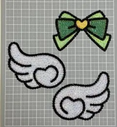 うちわデコ デコパーツ 緑