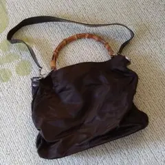 ★GUCCI　グッチ　バンブー　ナイロン　ショルダー　バッグ　レア　レトロ★