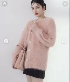 VIS ポップコーンヤーンラメフェザーニットカーディガン/WEB限定FSサイズ