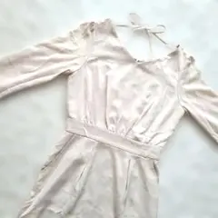 【美品】PROPORTION　ワンピース　ペールピンク　七分袖　Vネック