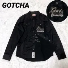 GOTCHA ガッチャ　長袖　シャツ　刺繍　y2k お兄系　平成　ギャル男　黒