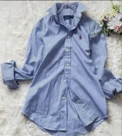 極美品✨ポロラルフローレン シャツ ストライプ 刺繍 コットン カスタムフィットのサムネイル