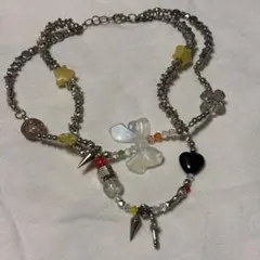 ハンドメイド ネックレス カラフルビーズ グランジ