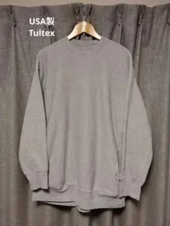 USA製　Tultex　クルースウェットグレー無地 ビンテージパーカートレーナー
