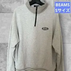 ビームスBEAMS HEARTのハーフジップスウェット　ライトグレー　Sサイズのサムネイル