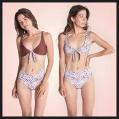 新品タグ付き ロキシー ROXY 水着 ビキニ M レディース 総柄 サーフのサムネイル
