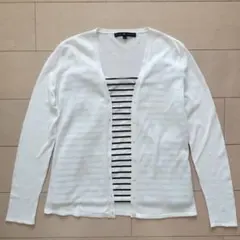 RALPH LAUREN♡長袖 カーディガン ホワイト ピコレース　コットンLのサムネイル