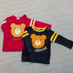Hot Biscuits 長袖Tシャツ 80サイズ 赤と紺