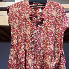 ピンクハウス PINK HOUSE ビンテージ 花柄 ロングワンピース 青緑
