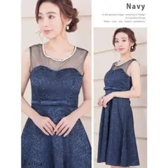 新品レティカxxlパール付きノースリーブワンピース15号ドレス結婚式パーティー