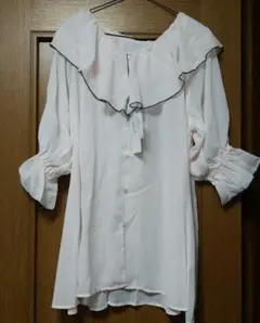 Discoatフリル襟ブラウス ピンク