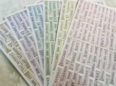 【コラージュ素材シート】6カラーワードラベル　12枚