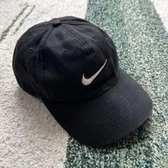90s Nike 黒色キャップ スウッシュロゴ シティ 古着 90年代 OLD