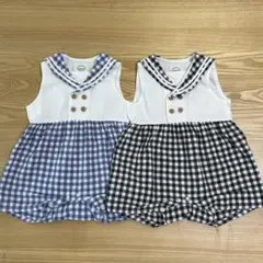 FUTA FUTA ギンガムチェックロンパース