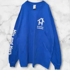 ギルダン Tシャツ クルーネック袖 企業ロゴ柄 XL 青 綿100% お出かけのサムネイル