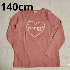 【試着のみ】140cm★デビロック★プリント長袖Tシャツ★ピンク