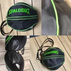 SPALDING ボールバッグ ブラック/グリーン