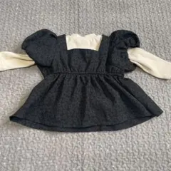 petitmain フラワーパターンのパフスリーブトップス 80cm