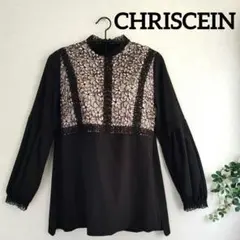 【クリスセリーン】花柄レース　バックファスナー　長袖　ブラウス