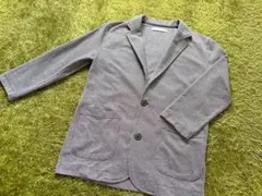 ikka（イッカ）柔らかカットソー テーラード七部袖ジャケット グレー Sサイズ