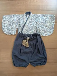 regalo ベビー袴 80cm セレストネイビー ベビー用 甚平 ブルー