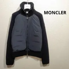 【良品】MONCLER モンクレール カーディガン ダウン ニット 黒